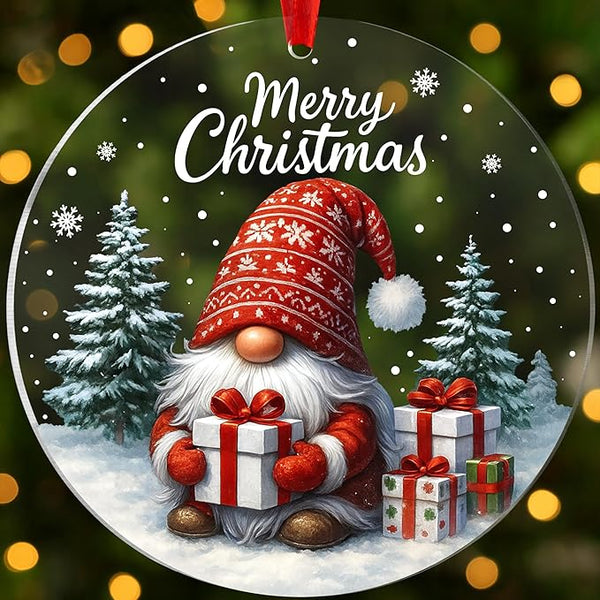 Snowy Gnome Gift Christmas Ornament GLO03041