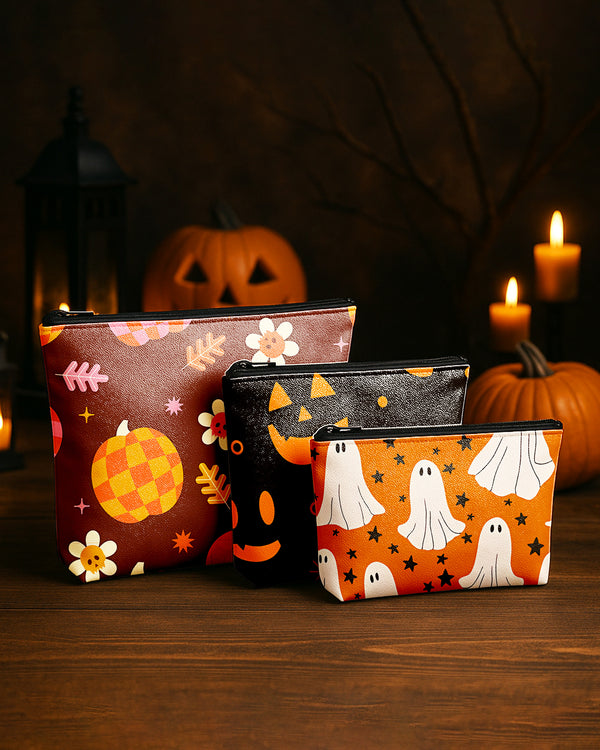 Set of 3 - REPOUCH Essential Zipper Pouch for Makeup Bag in Halloween 74 GPO0074