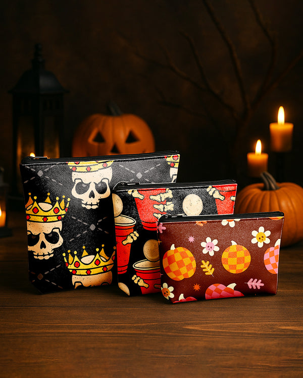 Set of 3 - REPOUCH Essential Zipper Pouch for Makeup Bag in Halloween 123 GPO123
