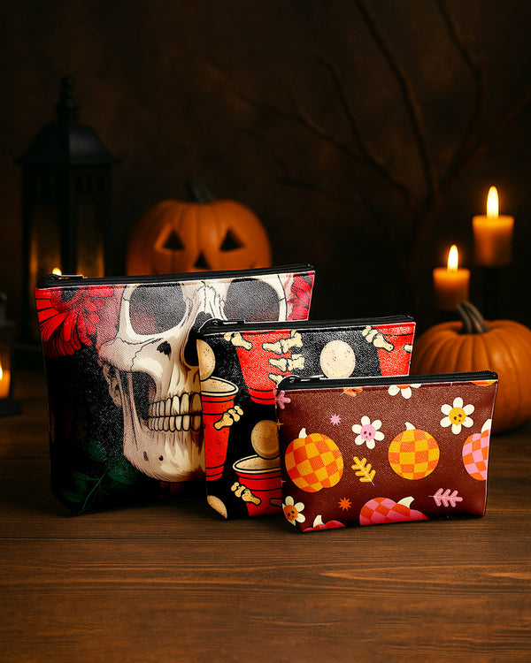 Set of 3 - REPOUCH Essential Zipper Pouch for Makeup Bag in Halloween 131 GPO131