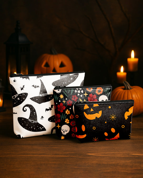 Set of 3 - REPOUCH Essential Zipper Pouch for Makeup Bag in Halloween 98 GPO0098