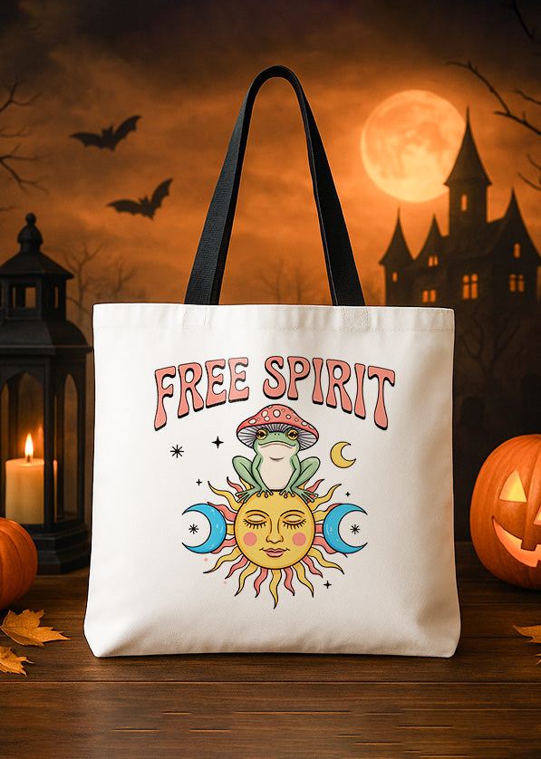 Canvas Totebag Free Spirit Sun Moon Frog Halloween GTT0122