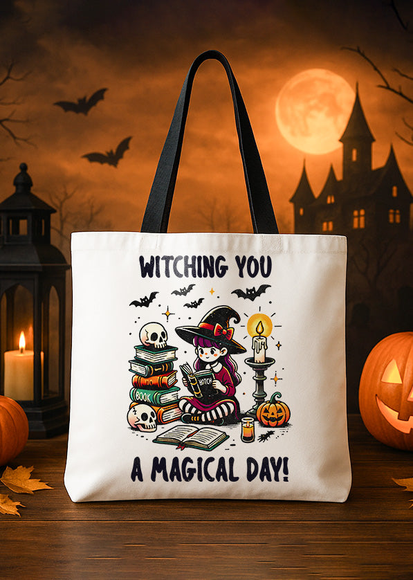 Canvas Totebag Witching You a Magical Day Cute Halloween GTT0212
