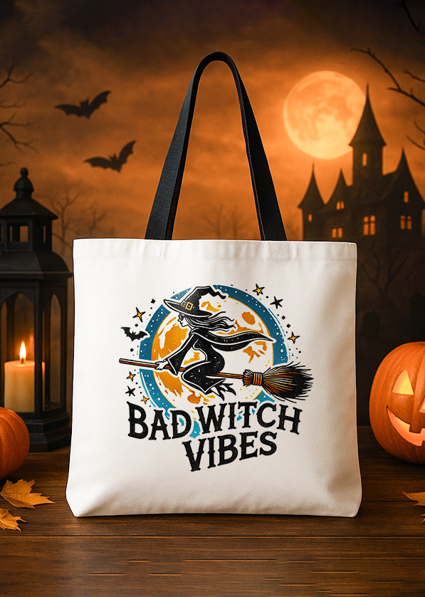 Canvas Totebag Bad Witch Vibes Cute Halloween 03 GTT0182