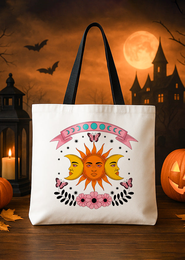 Canvas Totebag Bohemian Celestial Flower Sun Halloween GTT0105