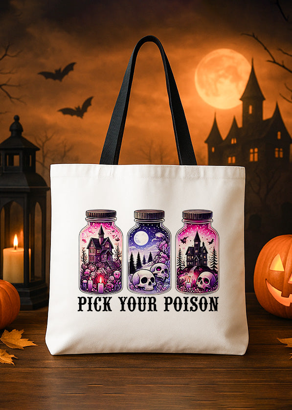 Canvas Totebag Pick Your Poison Magical Cute Halloween GTT0156
