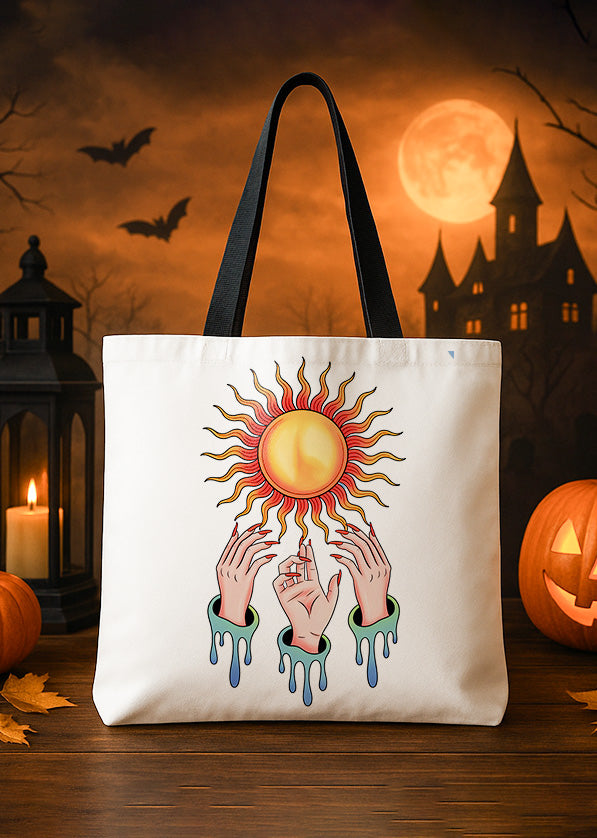 Canvas Totebag Bohemian Celestial Hand Halloween GTT0106