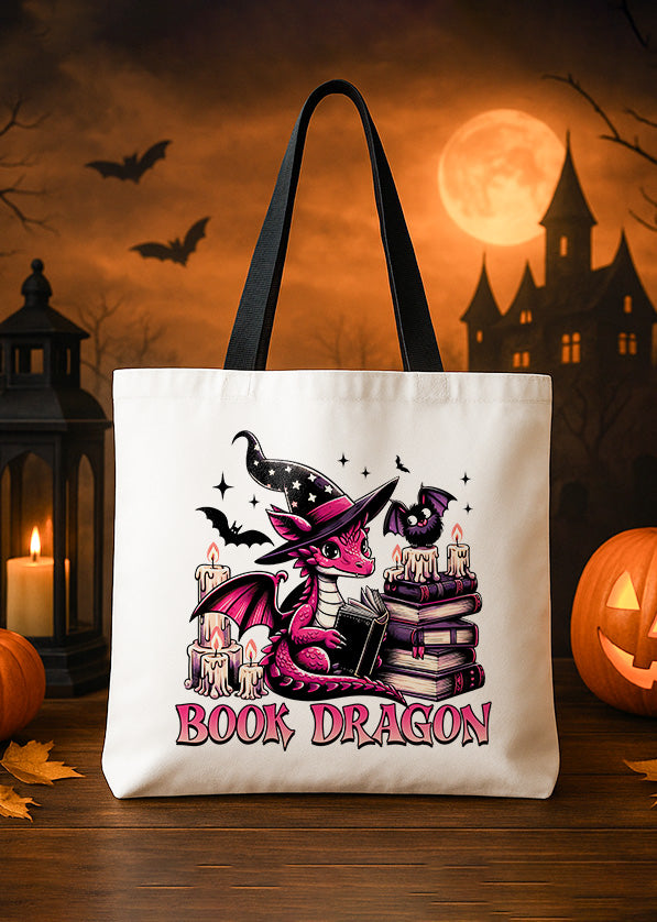 Canvas Totebag Totebag Book Dragon Cute Halloween GTT0186