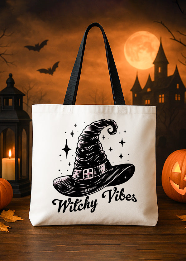 Canvas Totebag Witchy Vibes Cute Halloween 02 GTT0214