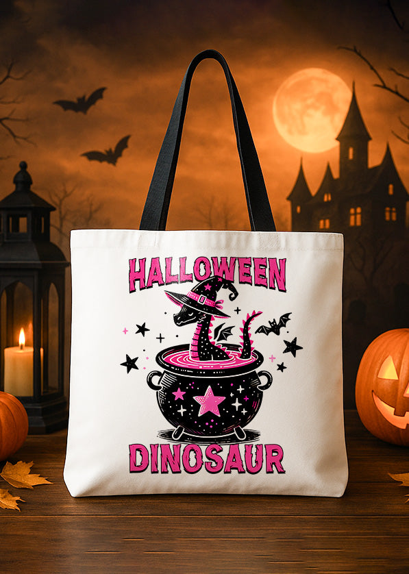 Canvas Totebag Halloween Dinosaur Cauldron Cute Halloween GTT0130
