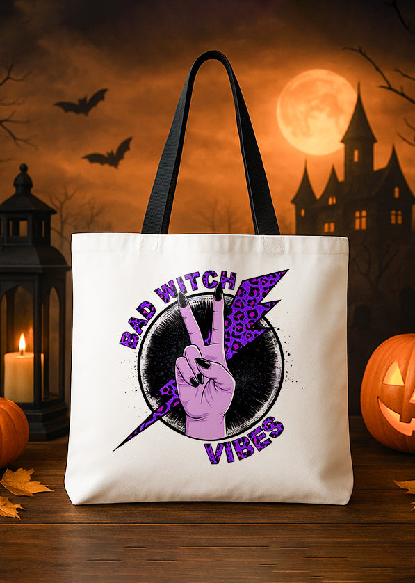Canvas Totebag Bad Witch Vibes Cute Halloween 02 GTT0181