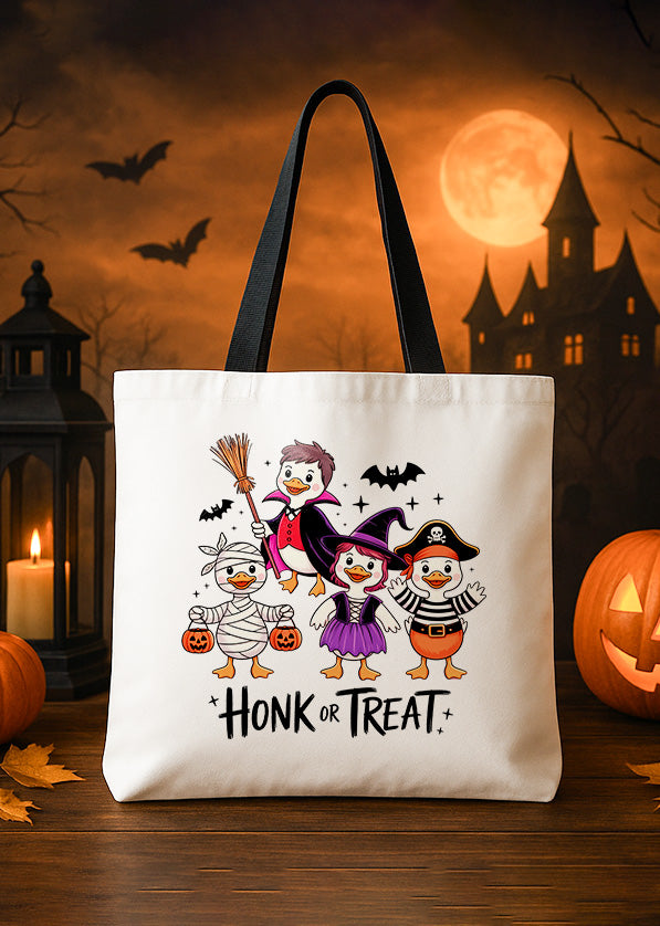Canvas Totebag Honk Or Treat Cute Goose Party Cute Halloween GTT0135