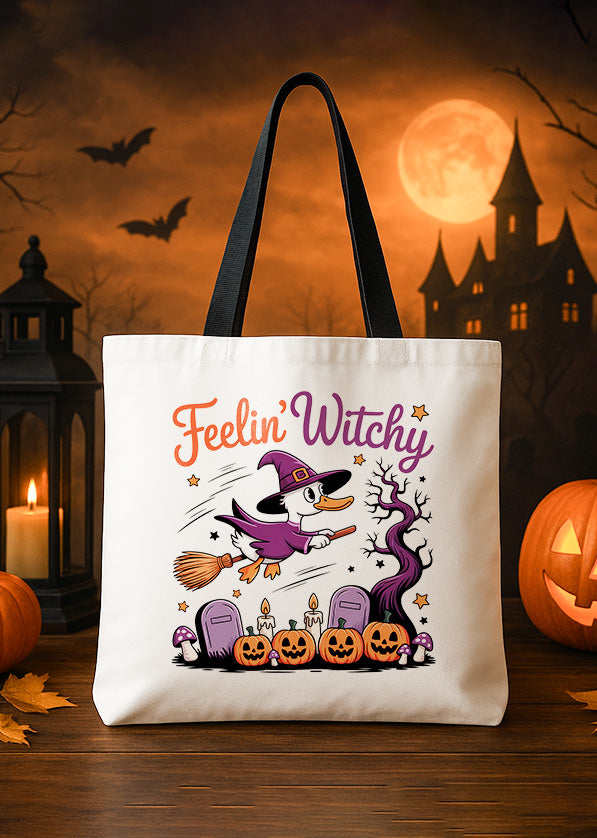 Canvas Totebag Feeling Witchy Cute Halloween 01 GTT0118