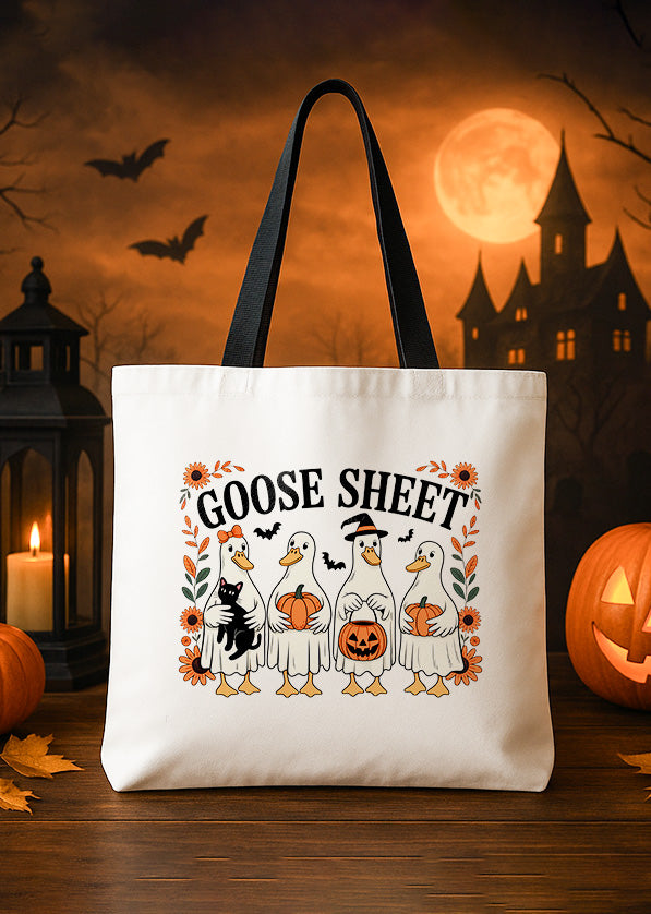 Canvas Totebag Goose Sheet Pumpkin Cute Halloween GTT0129