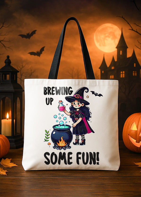 Canvas Totebag Totebag Brewing Up Some Fun Cute Halloween GTT0187