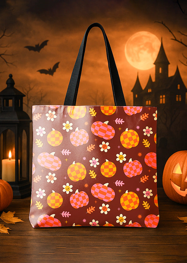 Canvas Totebag Broomstick Bites Fast Food For Witches Pumpkin Halloween GTT167