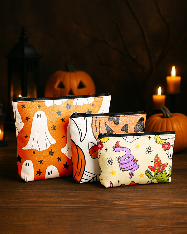 Set of 3 - REPOUCH Essential Zipper Pouch for Makeup Bag in Halloween 107 GPO0107