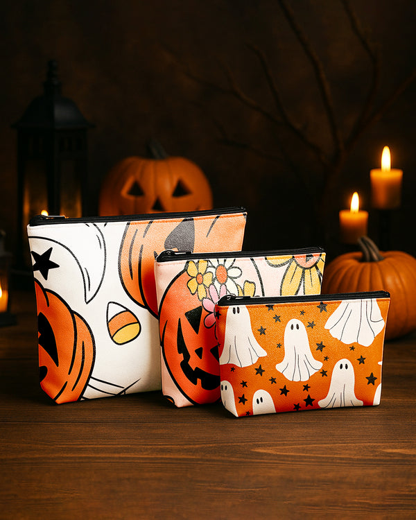 Set of 3 - REPOUCH Essential Zipper Pouch for Makeup Bag in Halloween 119 GPO0119