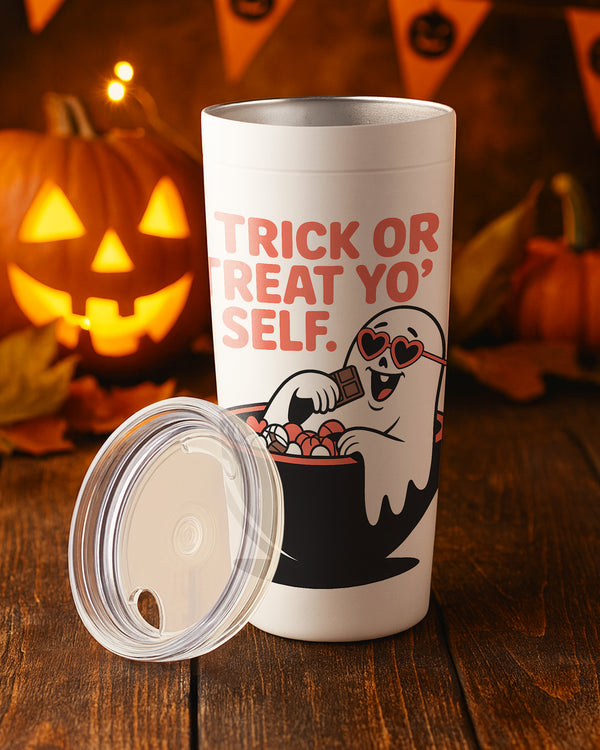 Stainless Tumbler Trick Or Treat Yo Selff Ghost Chocolate Cute Halloween GTB0101