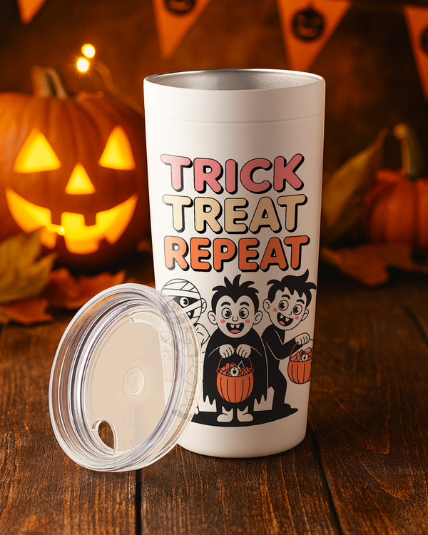 Stainless Tumbler Trick Treat Repeat Vampire Monster Party 02 Cute Halloween GTB0103