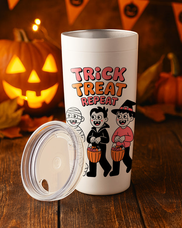Stainless Tumbler Trick Treat Repeat Vampire Monster Party 01 Cute Halloween GTB0102