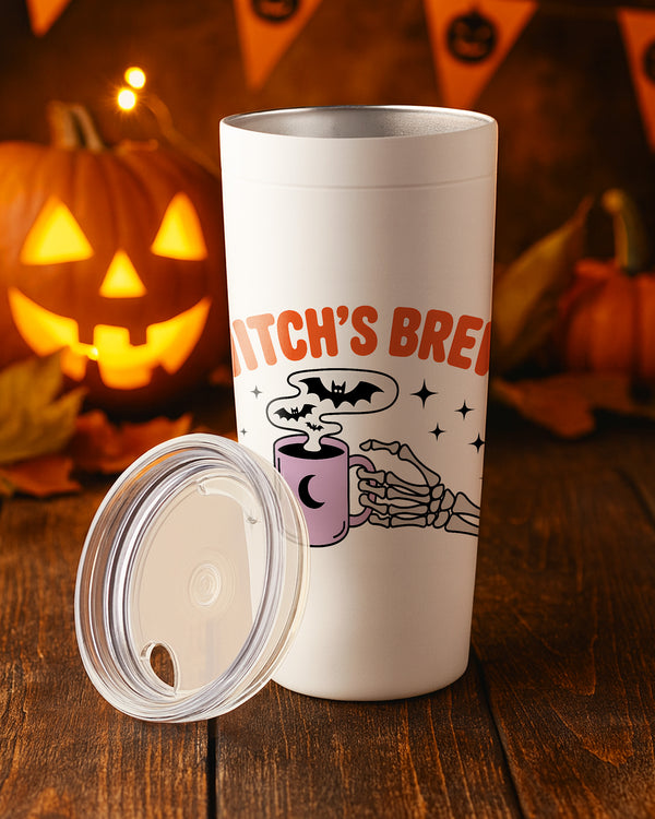 Stainless Tumbler Witch Brew Skeleton Bat Hand Moon Cute Halloween GTB0105