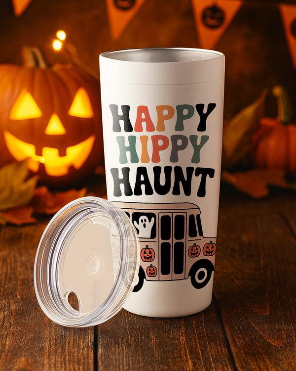 Stainless Tumbler Happy Hippy Haunt Bus Ghost Cute Halloween 02 GTB048
