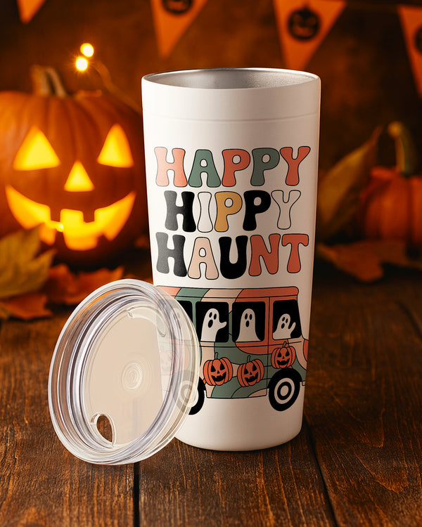 Stainless Tumbler Happy Hippy Haunt Bus Ghost Cute Halloween 01 GTB047