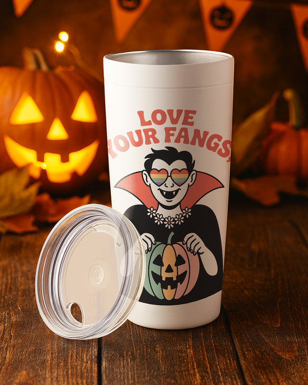 Stainless Tumbler Love Your Fangs Pumpkin Vampire Cute Halloween GTB061