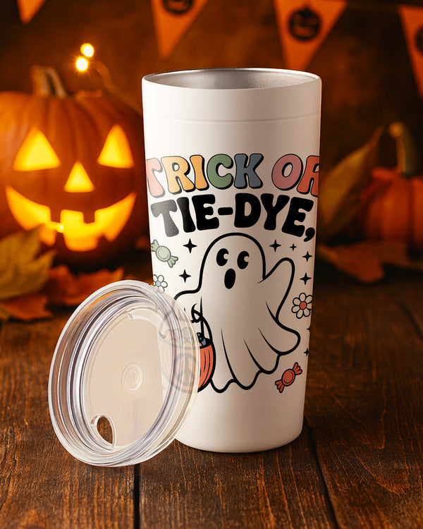 Stainless Tumbler Trick Or Tie Dye Ghost Pumpkin Cute Halloween GTB097