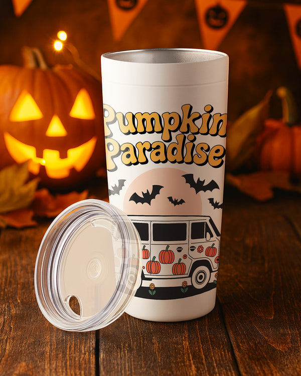 Stainless Tumbler Pumpkin Paradise Bus Bat Cute Halloween GTB074