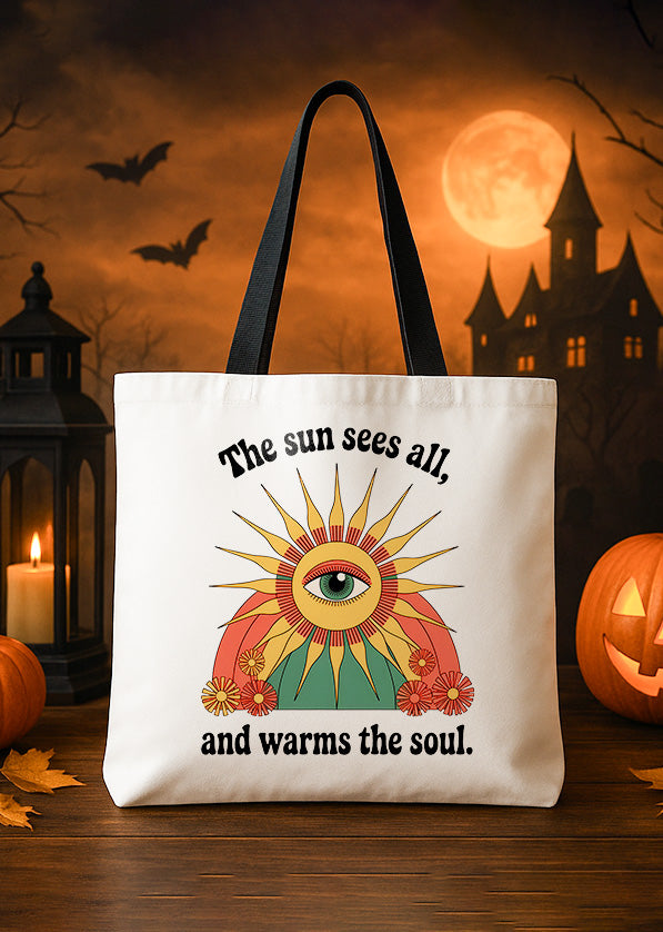 Canvas Totebag Howl O Ween Wolf Pumpkin in Night Moon Cute Halloween GTT0137
