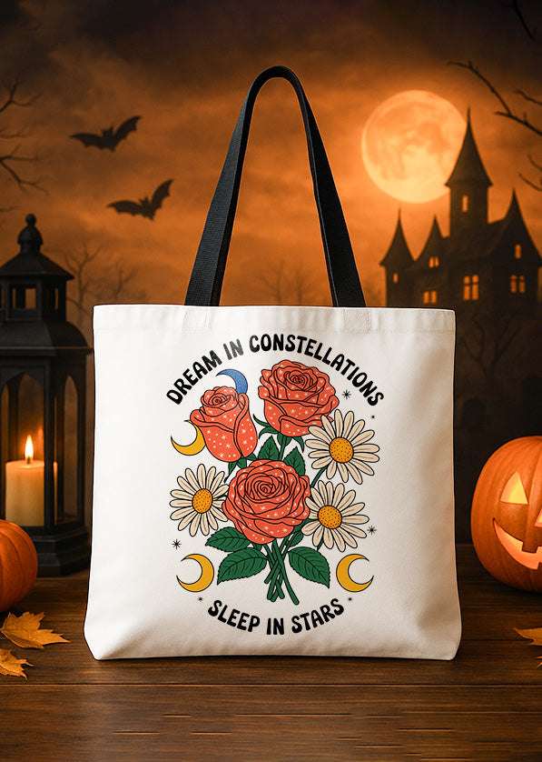 Canvas Tote Hippie Constellations Flower Roses Daisy Cute Halloween Cute Halloween GTT0216