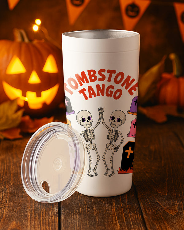 Stainless Tumbler Tombstone Tango Skeleton Skull Dancing Cute Halloween GTB094