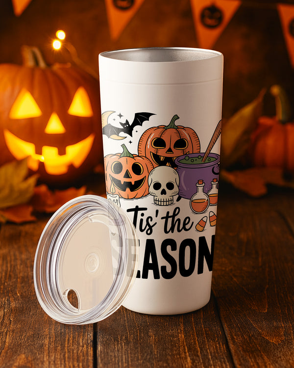 Stainless Tumbler Tis The Season Pumpkin Skull Ghost Cute Halloween GTB092