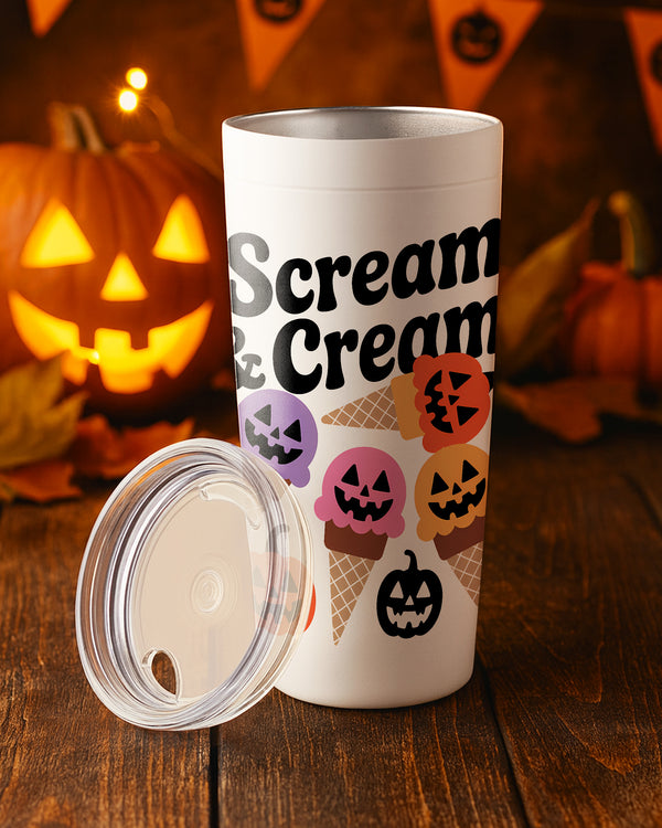 Stainless Tumbler Sream and Cream Ghost Cute Halloween GTB088