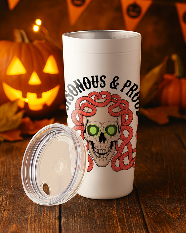 Stainless Tumbler Poisonous anf Proud Skeleton Skull Cute Halloween GTB071