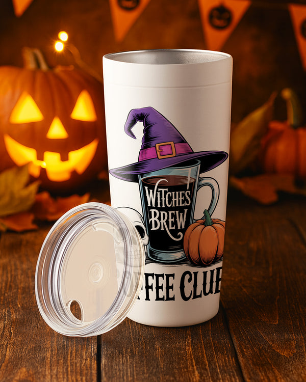 Stainless Tumbler Witches Brew Coffee Club Skeleton Pumpkin Cute Halloween GTB0107