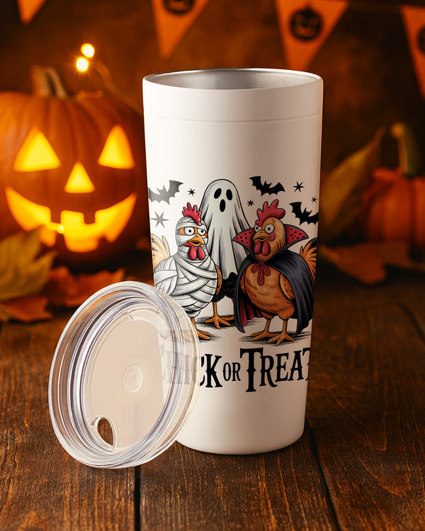 Stainless Tumbler Chick or Trick or Treat Rooster Cute Halloween GTB018