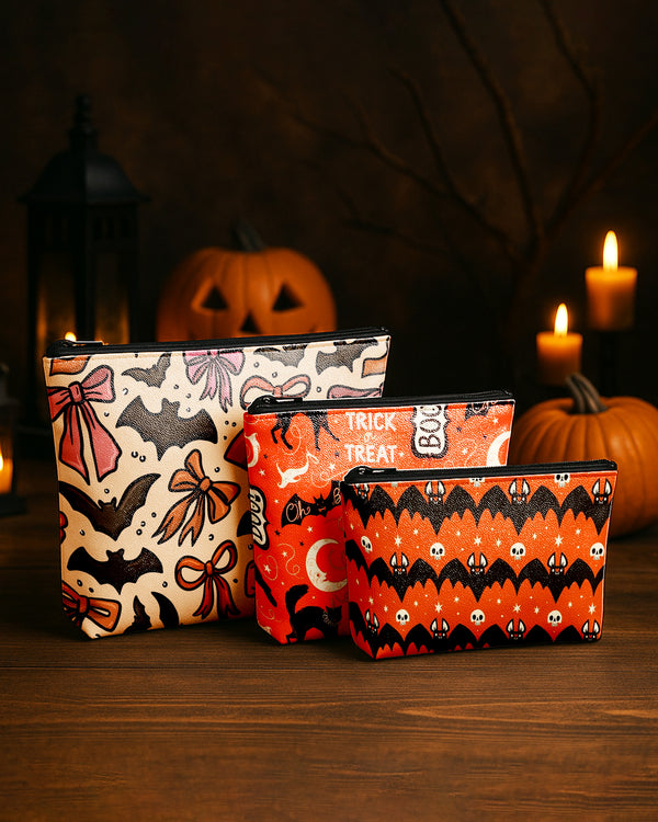 Set of 3 - REPOUCH Essential Zipper Pouch for Makeup Bag in Halloween GPO0156
