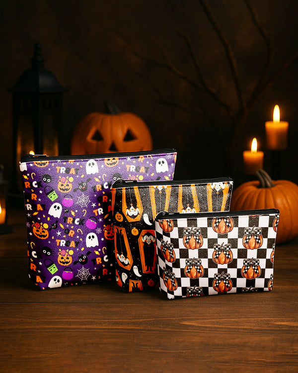 Set of 3 - REPOUCH Essential Zipper Pouch for Makeup Bag in Halloween GPO0160