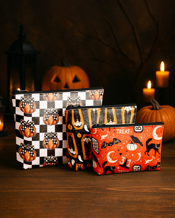 Set of 3 - REPOUCH Essential Zipper Pouch for Makeup Bag in Halloween GPO0161