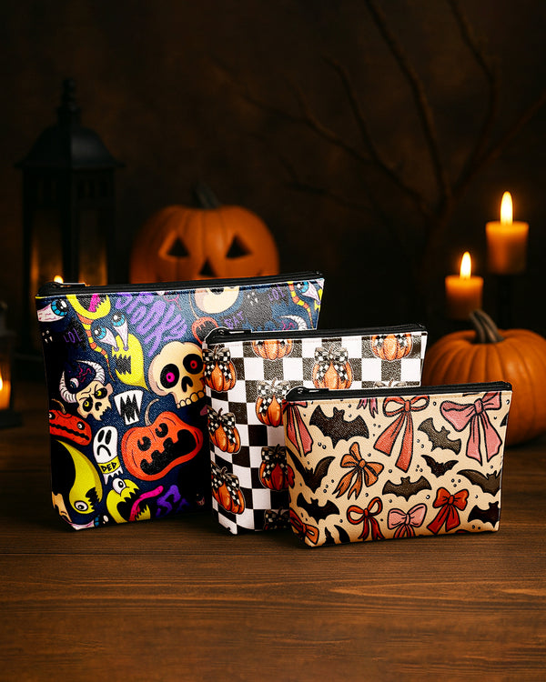 Set of 3 - REPOUCH Essential Zipper Pouch for Makeup Bag in Halloween GPO0164