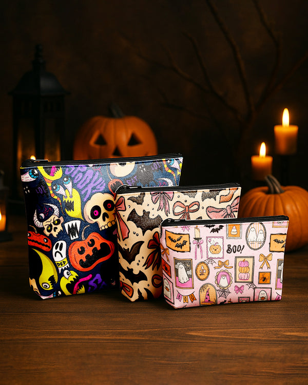 Set of 3 - REPOUCH Essential Zipper Pouch for Makeup Bag in Halloween GPO0165