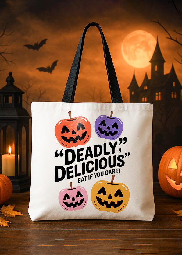 Canvas Totebag Deadly Dilicious Pumpkin Halloween GTT170
