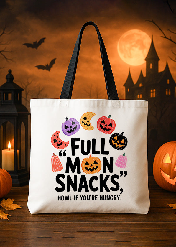Canvas Totebag Full Mon Snacks Pumpkin Halloween GTT174