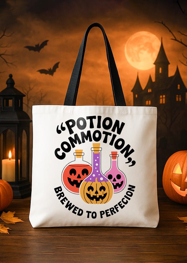 Canvas Totebag Potion Commotion Pumpkin Chemistry Halloween GTT178