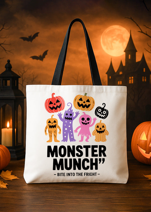Canvas Totebag Monster Munch Pumpkin Halloween GTT177