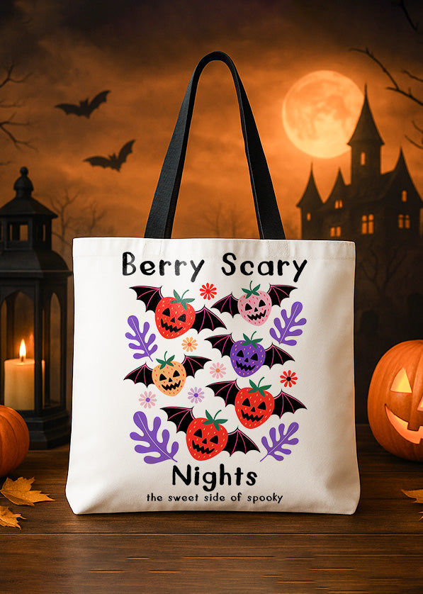 Canvas Totebag Berry Scary Night Strawberry Pumpkin Halloween GTT165