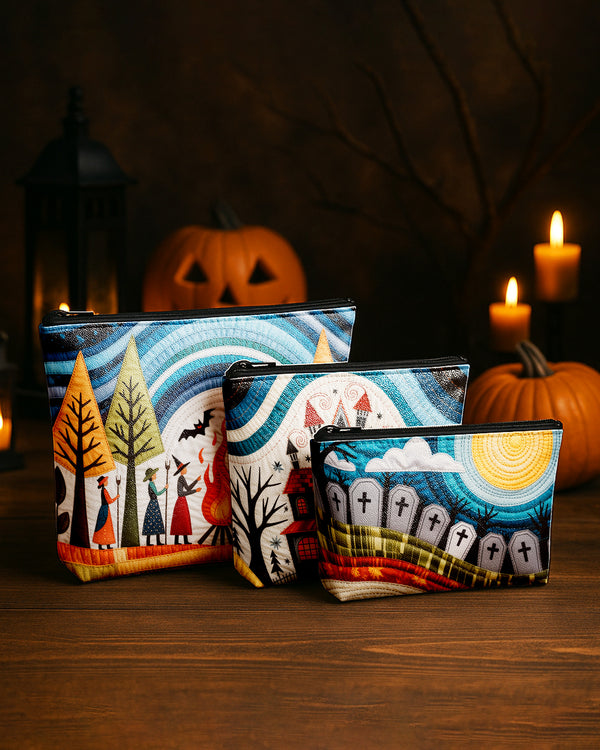 Set of 3 - REPOUCH Essential Zipper Pouch for Makeup Bag in Halloween 100 GPO0100
